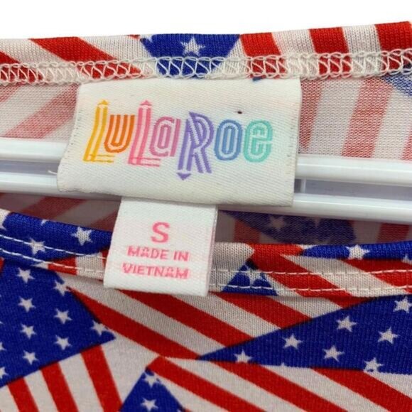 NWT LuLaRoe Irma Tunic Shirt Top Size S Multicolor Patriotic American Pattern - Picture 3 of 7